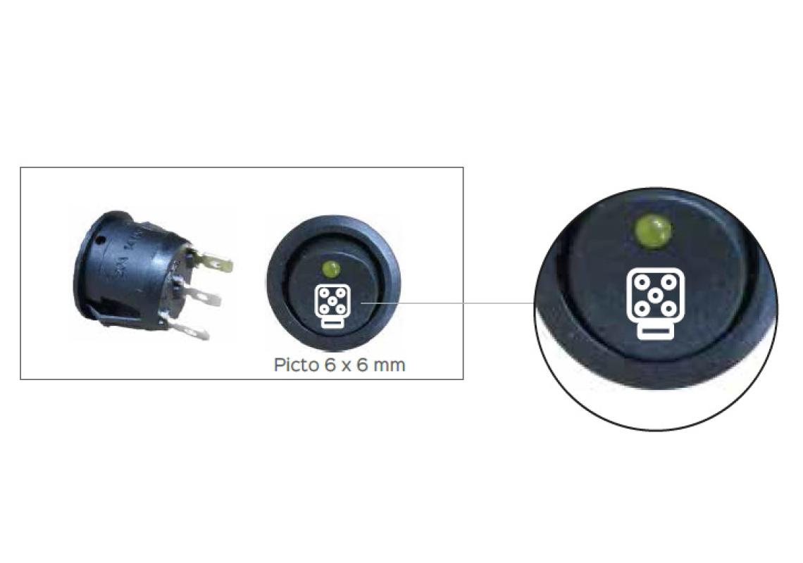 INTERRUTTORE A BILANCIERE A 2 POSIZIONI PICTO WORKLIGHT 12V 20A